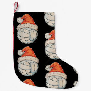 Christmas Volleyball Santa Hat Sports Xmas Holiday Small Christmas Stocking