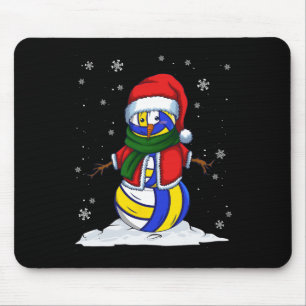 Christmas Volleyball Snowman Xmas Sport Volleyball Mouse Mat