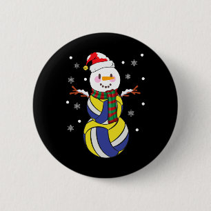 Christmas Volleyball Snowmans Kid Volleyball Xmas 6 Cm Round Badge