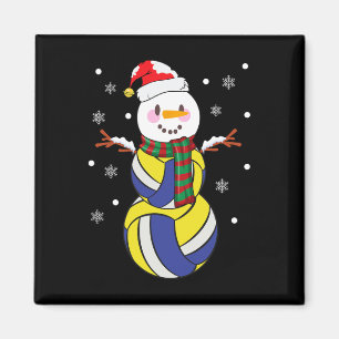 Christmas Volleyball Snowmans Kid Volleyball Xmas Magnet