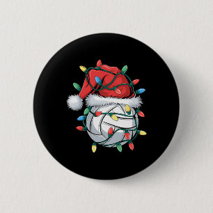 Christmas Volleyball Xmas Santa Sports Hat Ball Ki 6 Cm Round Badge