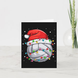Christmas Volleyball Xmas Santa Sports Hat Ball Ki Card
