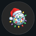 Christmas Volleyball Xmas Santa Srts Hat Mens Wome Classic Round Sticker<br><div class="desc">Christmas Volleyball Xmas Santa Srts Hat Mens Womens Kids</div>