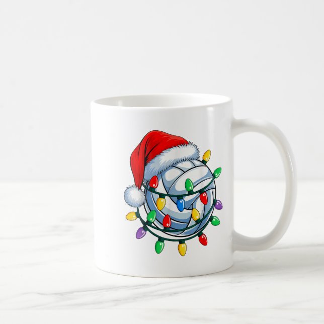 Christmas Volleyball Xmas Santa Srts Hat Mens Wome Coffee Mug (Right)