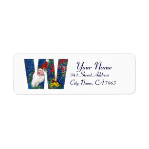 CHRISTMAS W LETTER / SANTA CLAUS WITH RED RIBBON