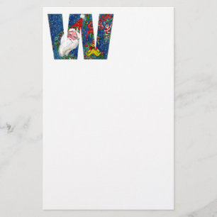 CHRISTMAS W LETTER / SANTA CLAUS WITH RED RIBBON STATIONERY