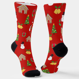 christmas wallpaper pattern background gifts red socks
