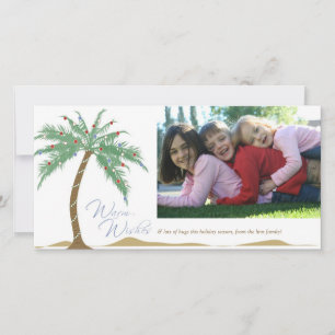 Christmas Warm Wishes, Palm Tree Beach Holiday Card