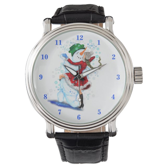 Christmas Watch Gift Snowman and Girl Dancers (Front)