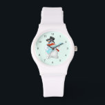 Christmas Watch Snowman with Guitar<br><div class="desc">Snowman with Guitar MIGNED Painting - Choose / add your background color</div>