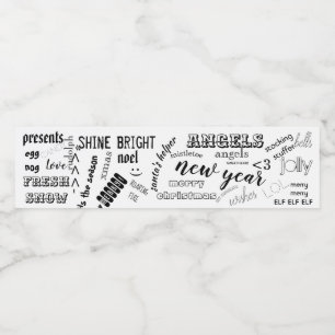 Christmas Water Bottle Label fun words party favou