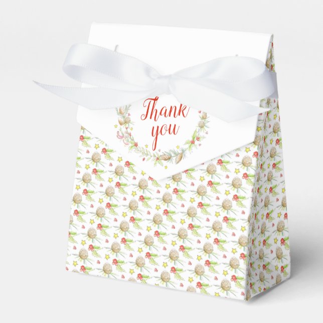 Christmas watercolor art thank you gift box (Front Side)