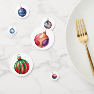 Christmas Watercolor Bauble Table Scatter Confetti
