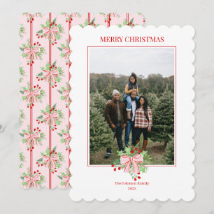 Christmas Watercolor Berries & Holly Invitation
