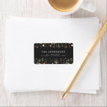 Christmas watercolor botanical floral black moody label<br><div class="desc">Christmas watercolor botanical floral black moody stylish elegant address labels</div>