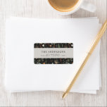 Christmas watercolor botanical floral black moody  label<br><div class="desc">Christmas watercolor botanical floral black moody stylish elegant address labels</div>