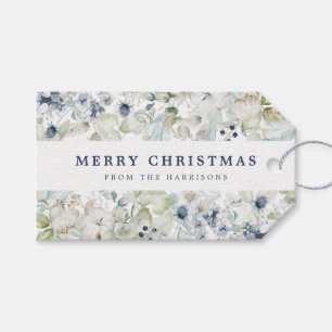 Christmas Watercolor Botanical Gift Tags