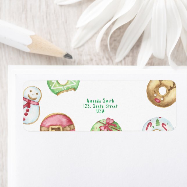 Christmas watercolor doughnuts cookies (Insitu)