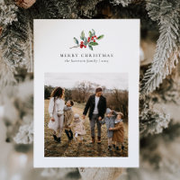 Christmas Watercolor Floral Five Photo Collage
