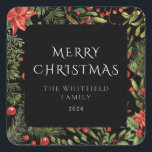 Christmas Watercolor Floral Greenery Family Square Sticker<br><div class="desc">Introducing our Custom Christmas Open House sticker that promises to spread holiday cheer and set the tone for your festive gathering! Our uniquely designed stickers captures the true essence of the holiday spirit. Adorned with vibrant greenery foliage, luscious berries, this sticker is the perfect way to adorn your gifts or...</div>