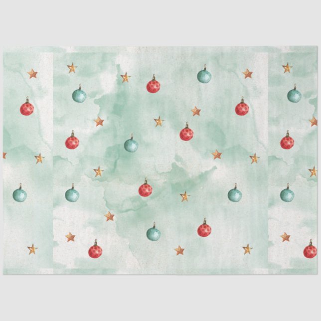 Christmas Watercolor GoldI Design 20 Tissue Paper (Front)