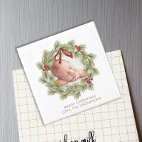 Christmas Watercolor Greenery Wreath Foliage