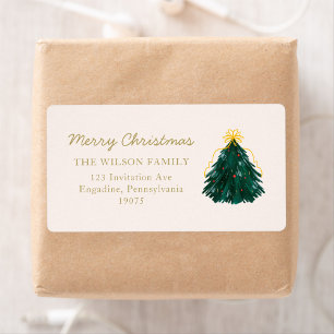 Christmas Watercolor Merry Christmas Adress