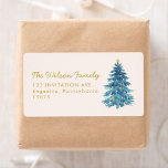 Christmas Watercolor Merry Christmas Adress Label<br><div class="desc">Christmas Coloured Merry Christmas label</div>