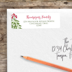 Christmas Watercolor Merry Mistletoe Greenery
