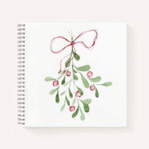 Christmas Watercolor Mistletoe Journal