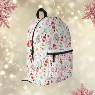 Christmas Watercolor Nutcracker Custom Name Printed Backpack