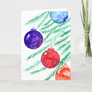 Christmas Watercolor Ornaments New Year Holiday
