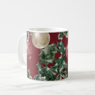 Christmas Watercolor Ornaments Pattern Coffee Mug