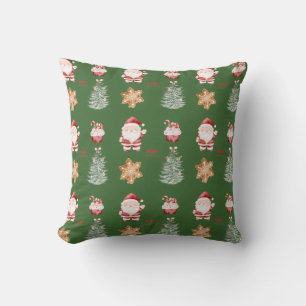 Christmas Watercolor Pattern Throw Pillow