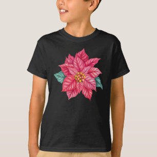 Christmas Watercolor Poinsettia Flower-74545 T-Shirt