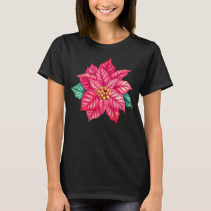 Christmas Watercolor Poinsettia Flower-74545 T-Shirt