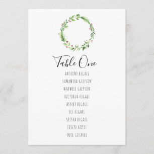 Christmas Watercolor Seating Chart Table Plan Invitation