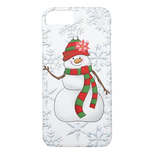 Christmas watercolor snow woman 8/7 case (Back)