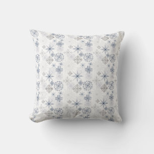 Christmas Watercolor Snowflakes Pattern Cushion