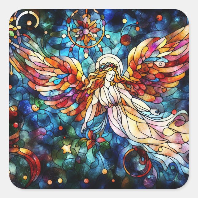 Christmas Watercolor Stained Glass Stickers (Front)