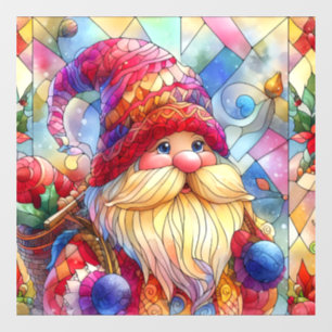 Christmas Watercolor Stained Glass Window Cling