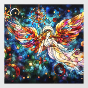 Christmas Watercolor Stained Glass Window Cling