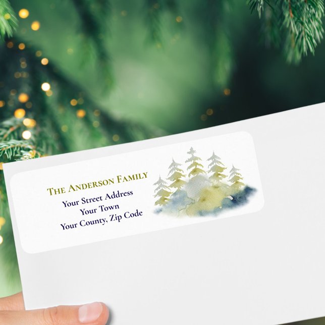 Christmas Watercolor Winter Forest Trees Name (Creator Uploaded)