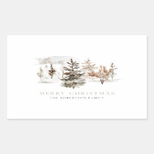 Christmas Watercolor Winter Landscape Sticker