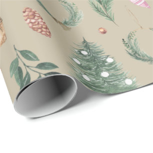 Christmas Watercolor Wrapping Paper Sheet Set