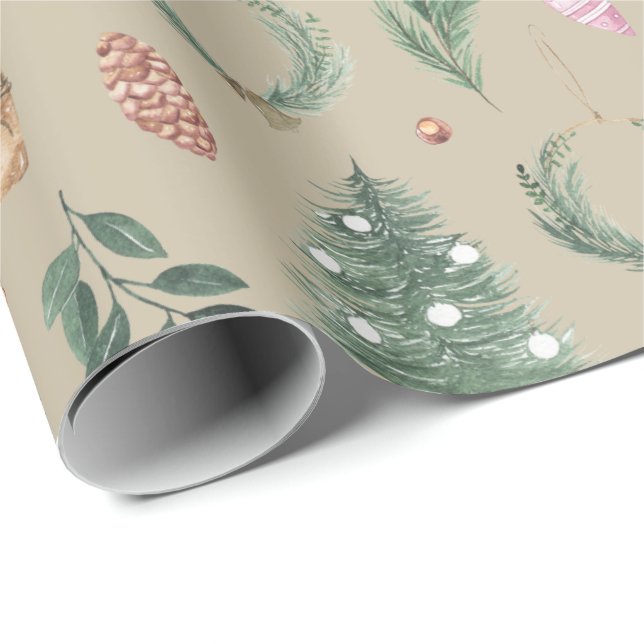Christmas Watercolor Wrapping Paper Sheet Set (Roll Corner)