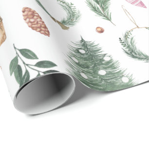 Christmas Watercolor Wrapping Paper Sheet Set