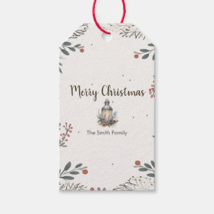 Christmas Watercolour Greetings Gift Tags