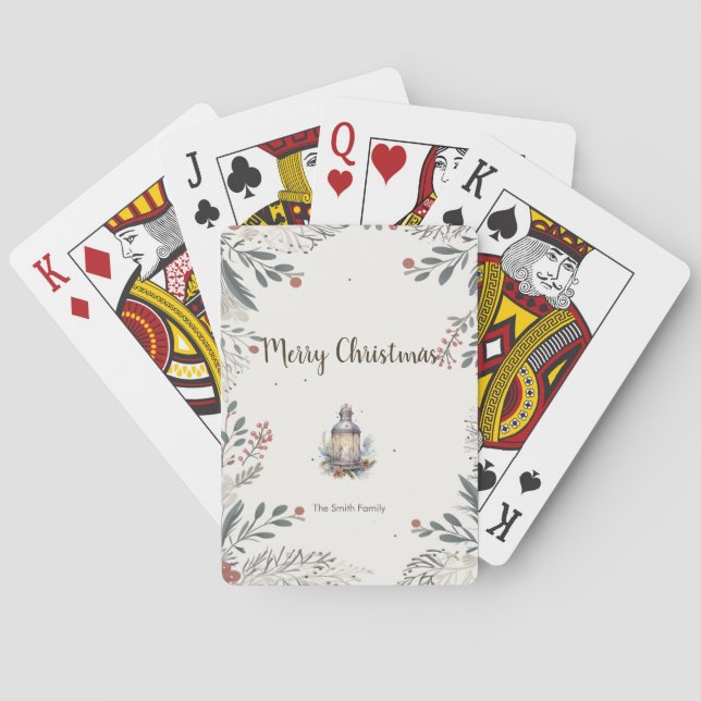 Christmas Watercolour Greetings  Playing Cards (Back)