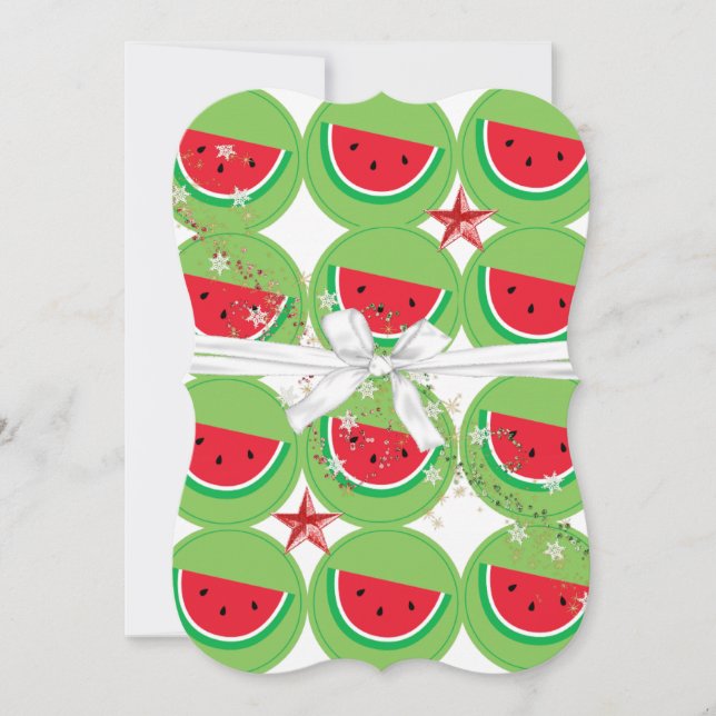Christmas Watermelon Flat Greeting Card (Front)